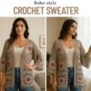 Boho Crochet Cardigan Pattern PDF – Floral Granny Square Jacket, Lacy Kimono Style, DIY Tassel Cardigan, Women's sweater crochet top pattern