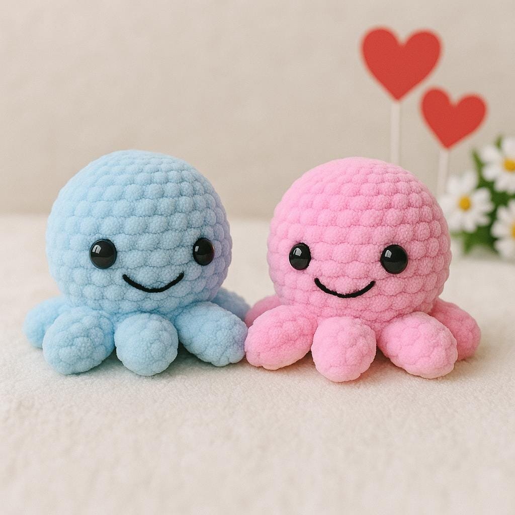 Alternative view of Octopus Crochet Patterns – Cute Kawaii Amigurumi, Cozy Plushies, Sea Animal Crochet Pattern PDF, kids toy crochet pattern, easy beginners.