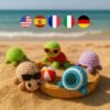 Mini Turtles Crochet Patterns – Cute Kawaii Amigurumi, Cozy Plushies, Sea Animal Crochet Pattern PDF, toys crochet pattern, easy beginners.