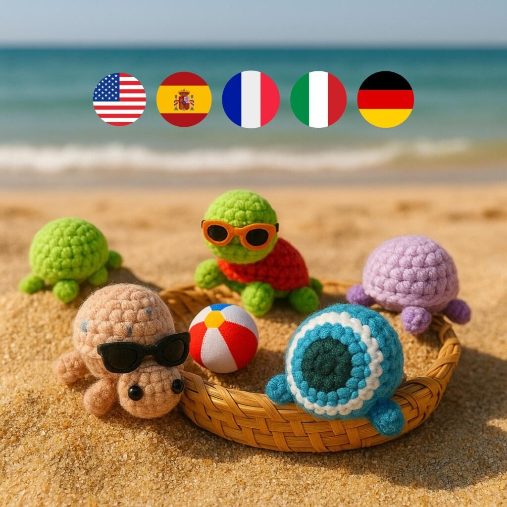 Mini Turtles Crochet Patterns – Cute Kawaii Amigurumi, Cozy Plushies, Sea Animal Crochet Pattern PDF, toys crochet pattern, easy beginners.