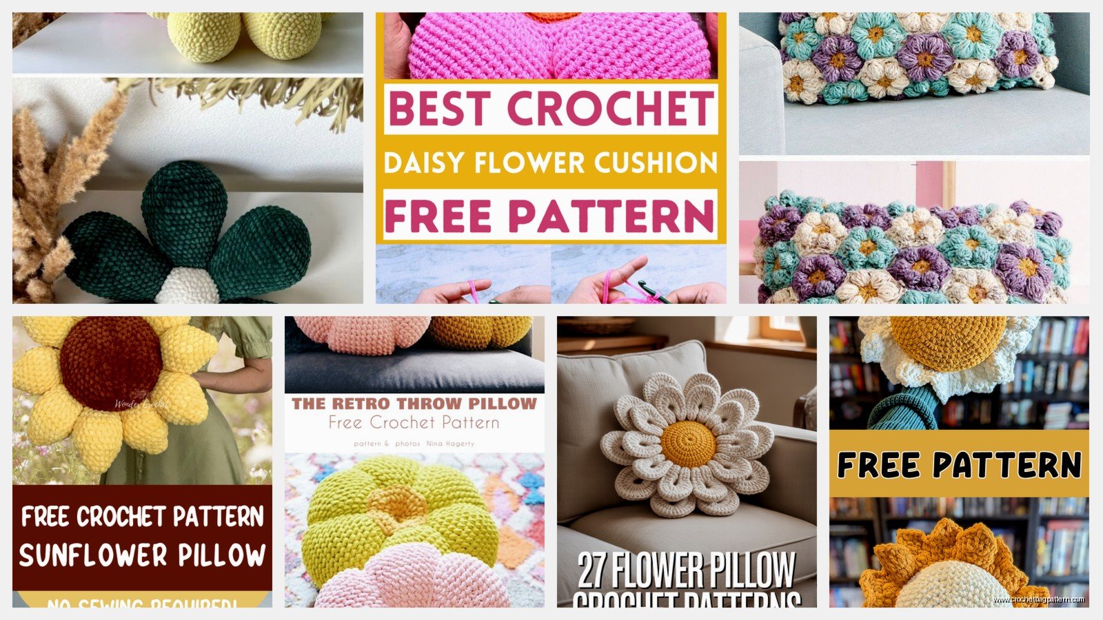Crochet Flower Pillow: Decorative Cushion Patterns