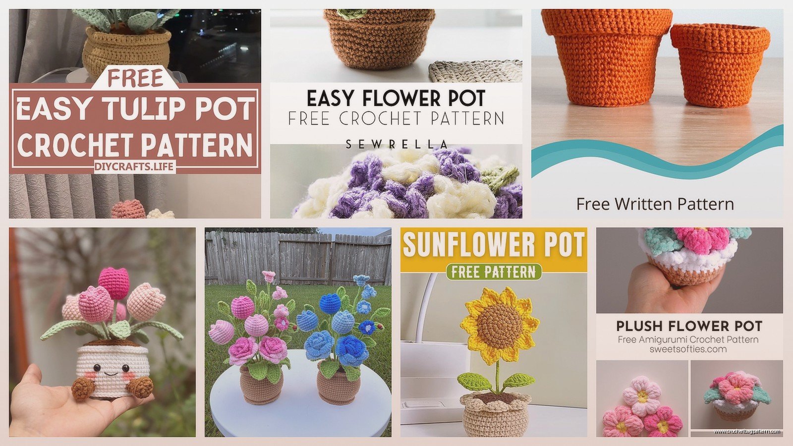 Crochet Flower Pot Cover: Plant Holder Patterns