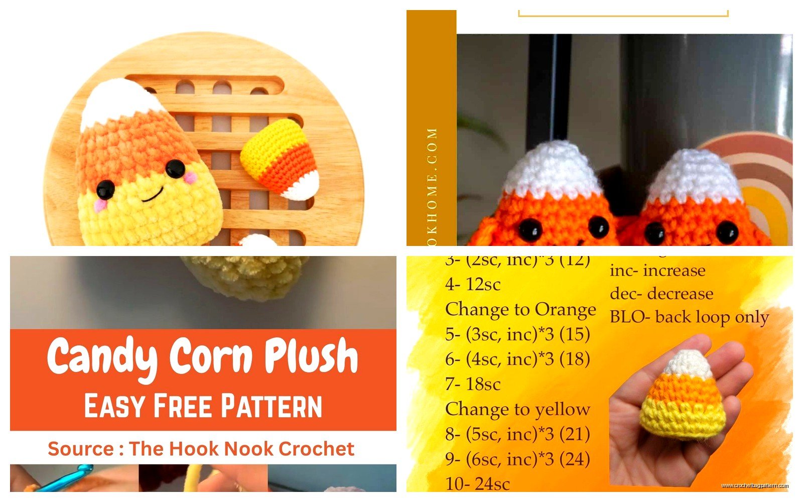Candy Corn Crochet Pattern: Halloween Amigurumi