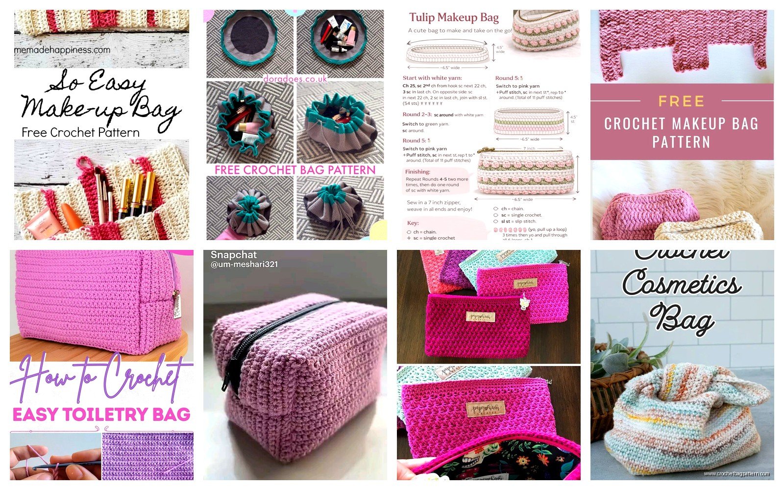 Crochet Makeup Bag: Cosmetic Pouch Patterns