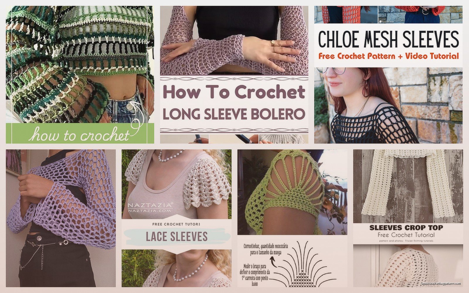 Crochet Sleeves Pattern: Cardigan & Top Tutorials