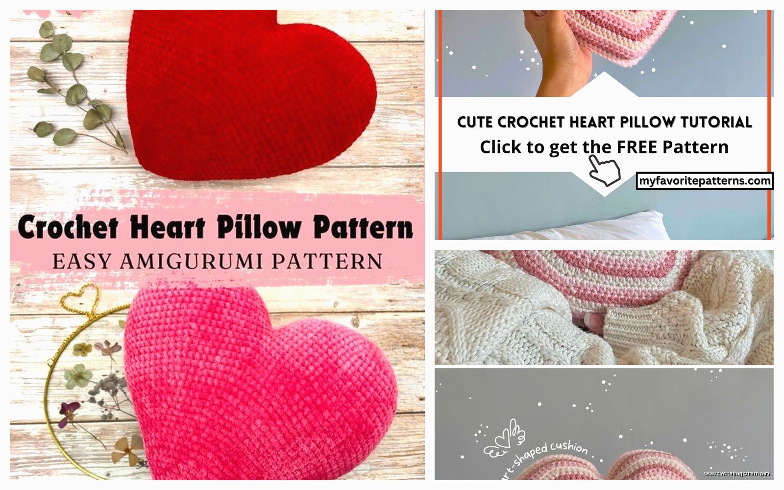 Heart Pillow Crochet Pattern: Valentine Tutorial