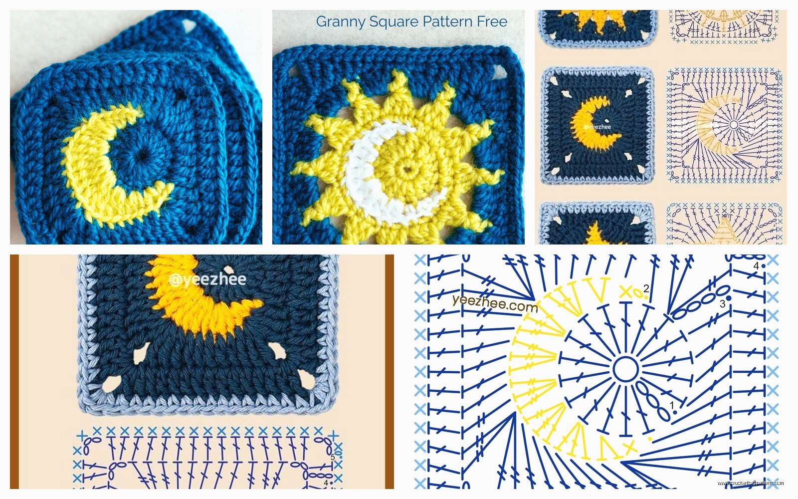 Moon Granny Square: Celestial Block Pattern