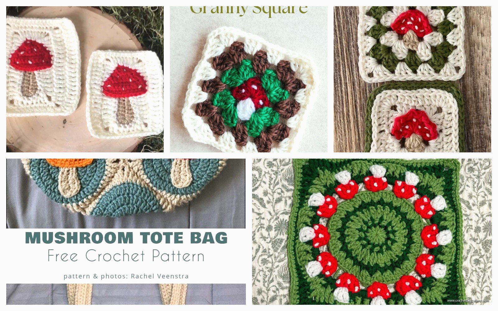 Mushroom Granny Square: Toadstool Block Pattern