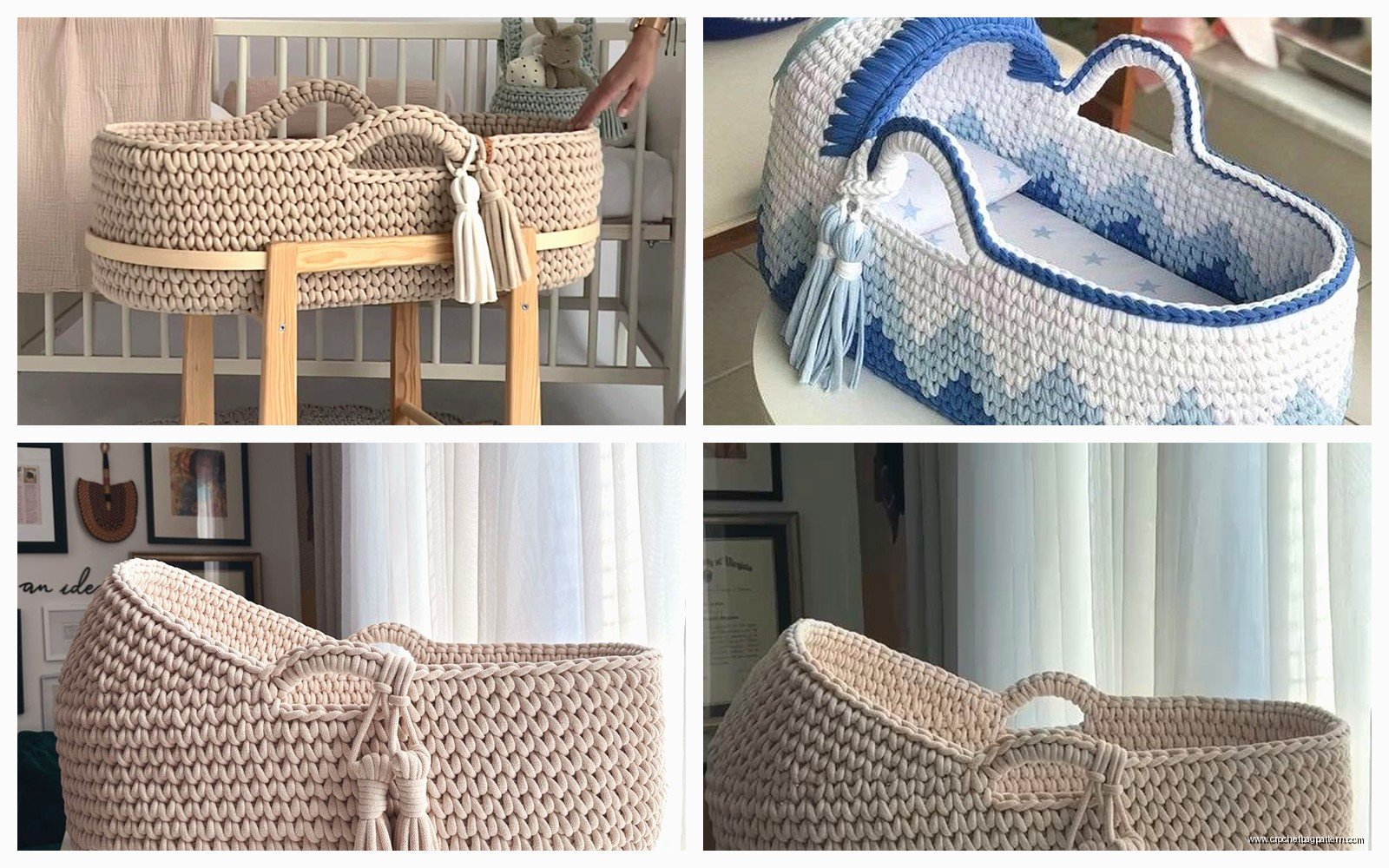 Crochet Moses Basket: Baby Bassinet Pattern