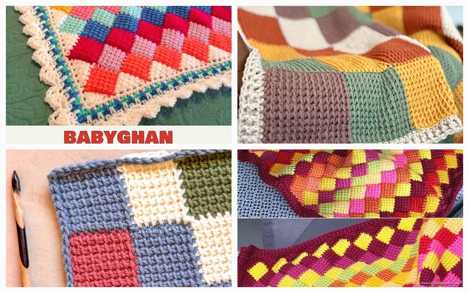 Entrelac Crochet Blanket: Woven Block Pattern