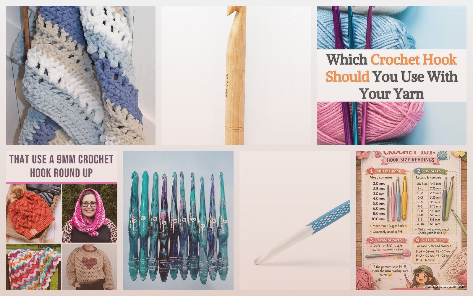 9mm Crochet Hook: Bulky Yarn Pattern Guide