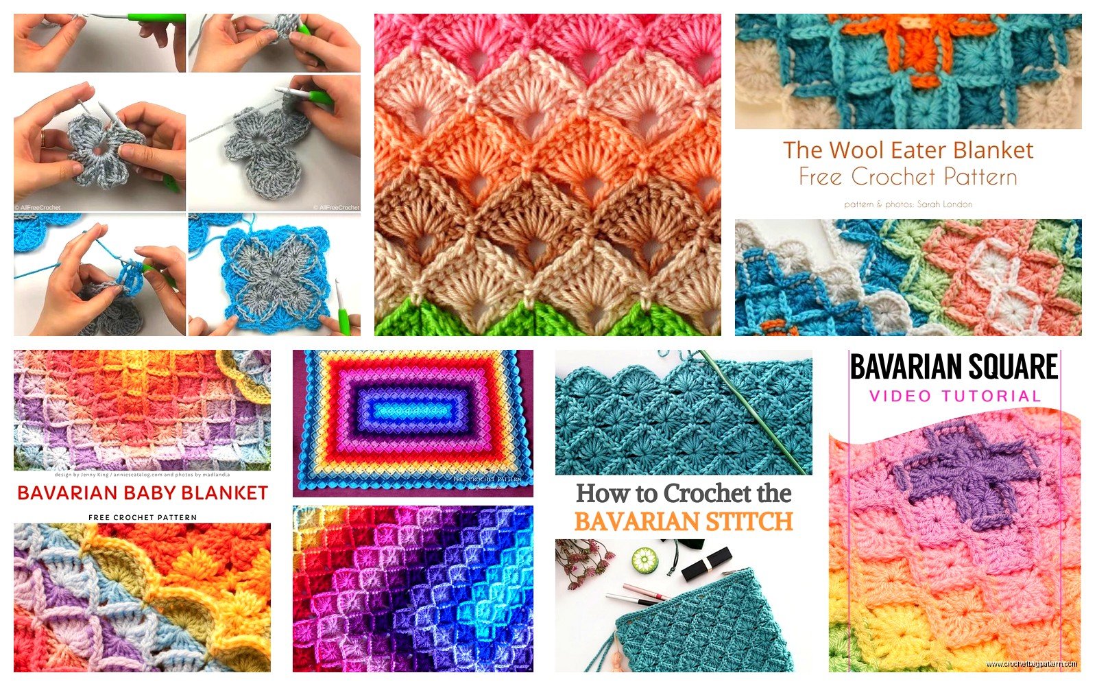 Bavarian Crochet Stitch: Square Pattern Tutorial