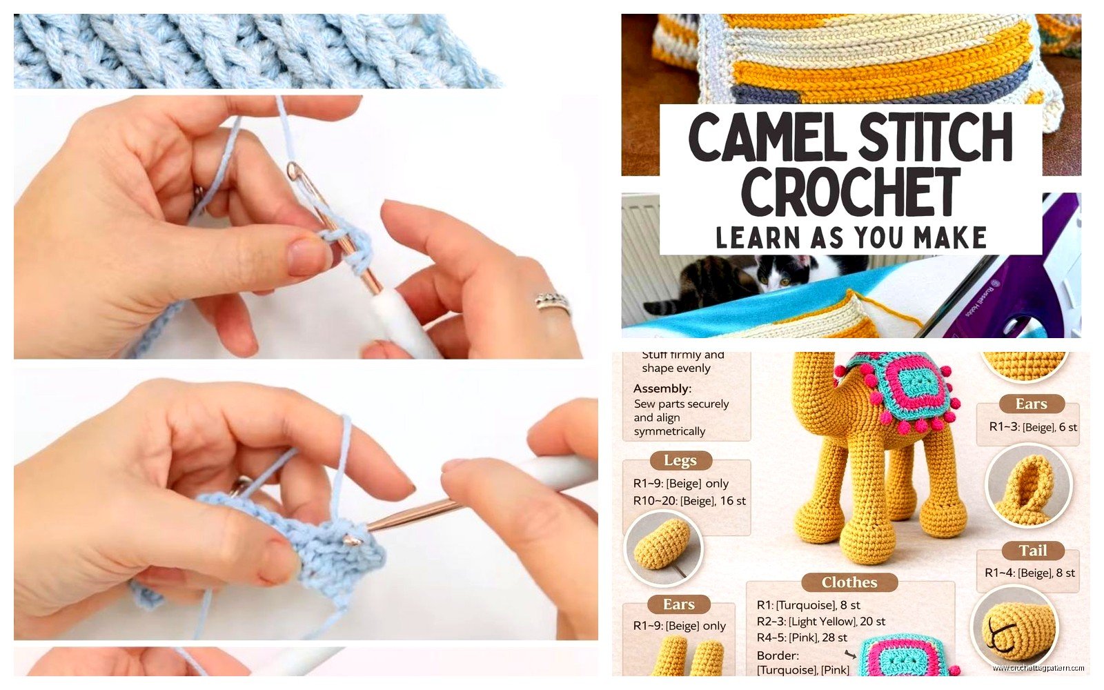 Camel Stitch Crochet: Knit Look Pattern Tutorial