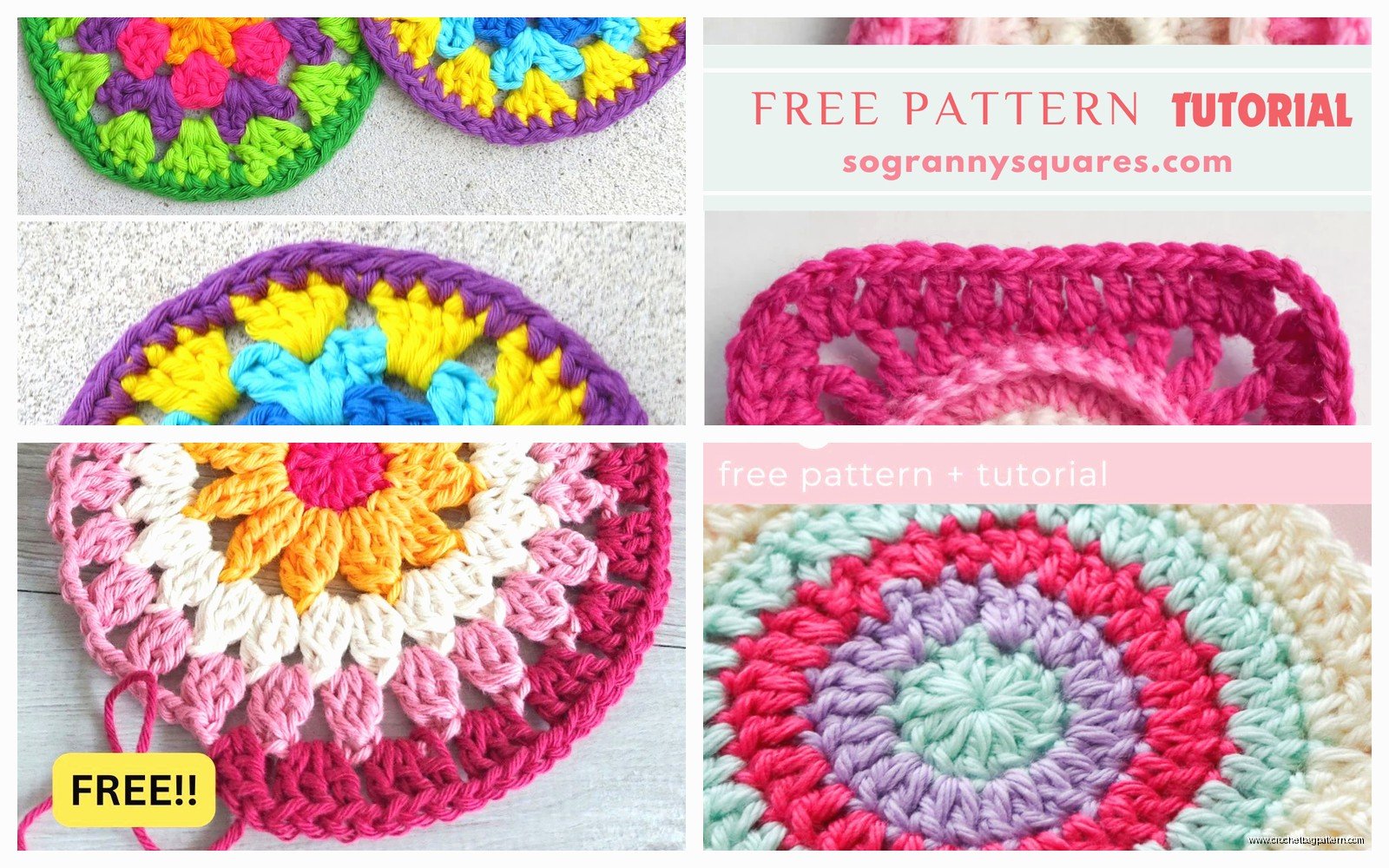 Circle Granny Square: Round Crochet Block Pattern