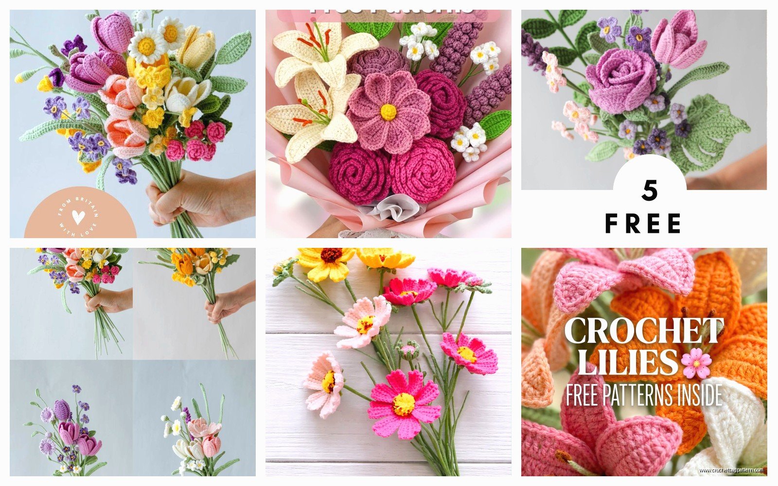 Free Crochet Flower Bouquet Pattern: Forever Florals