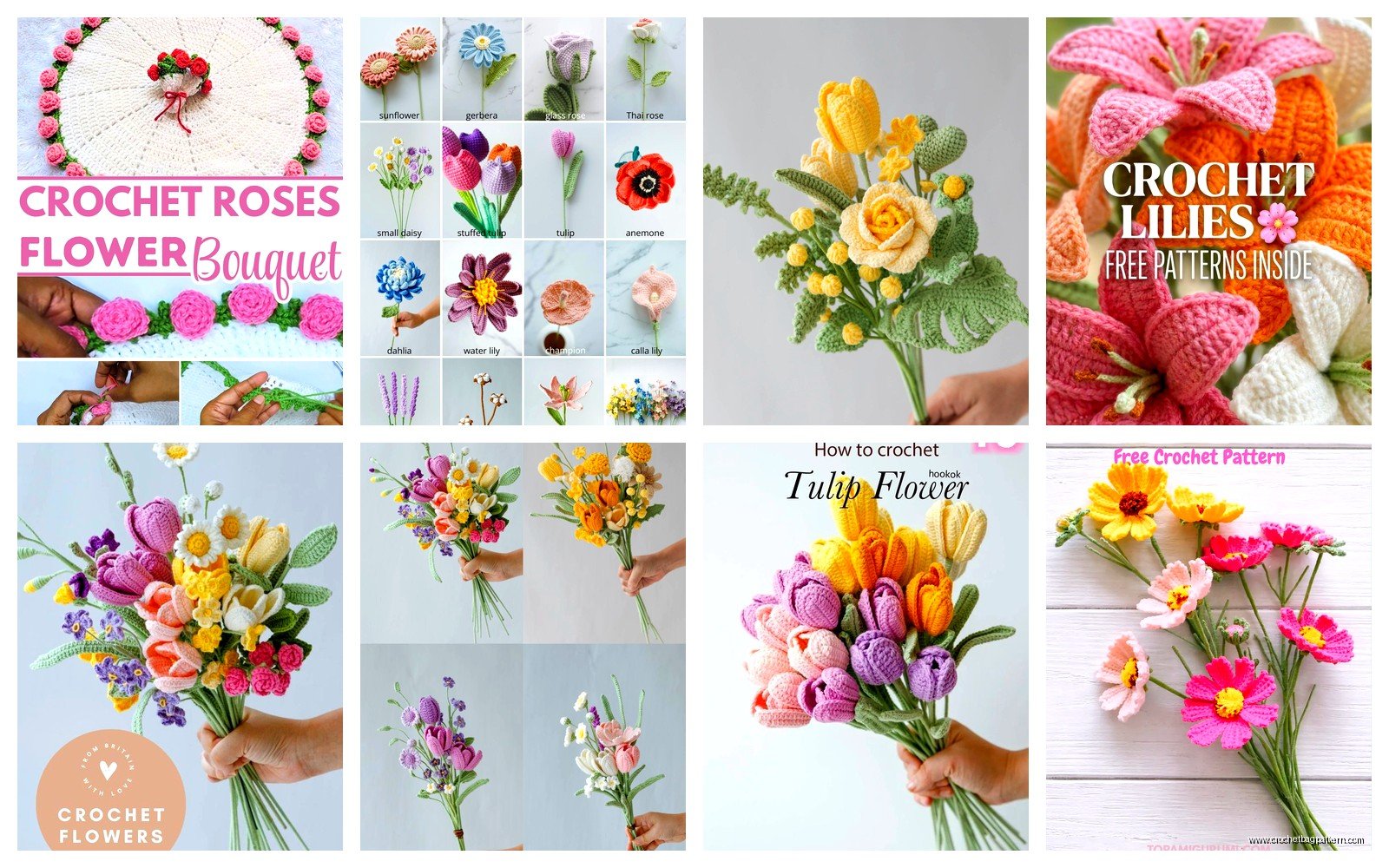 Free Crochet Flower Bouquet Pattern: Forever Florals