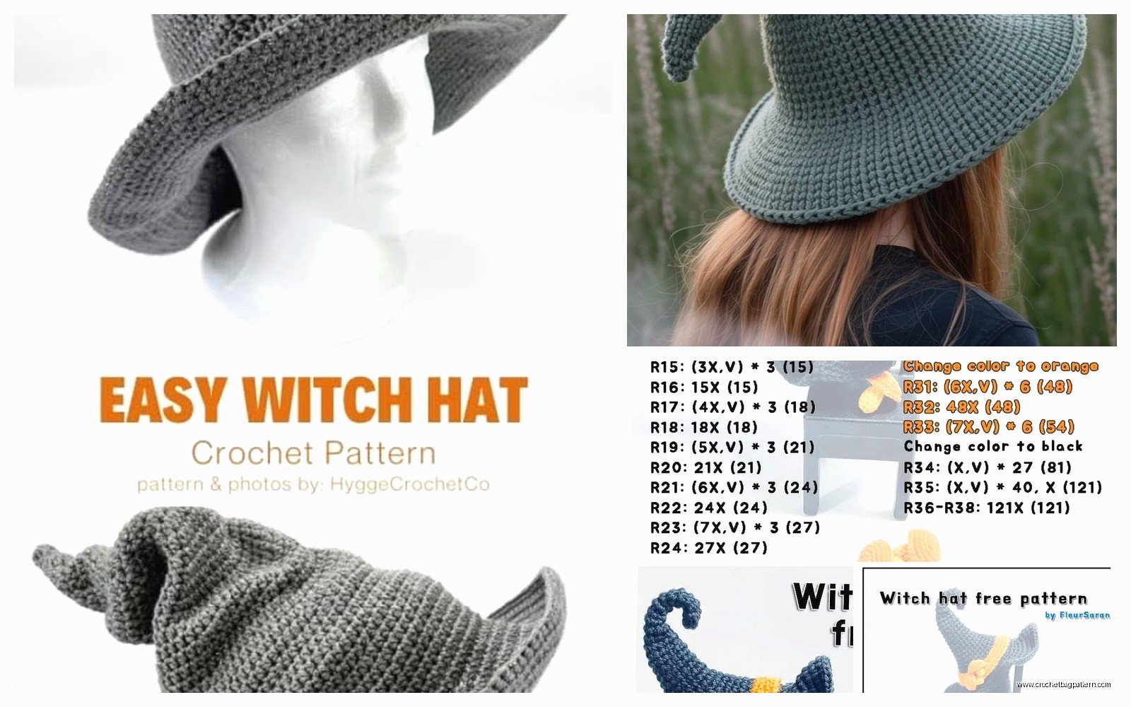 Free Crochet Witch Hat Pattern: Halloween Tutorial