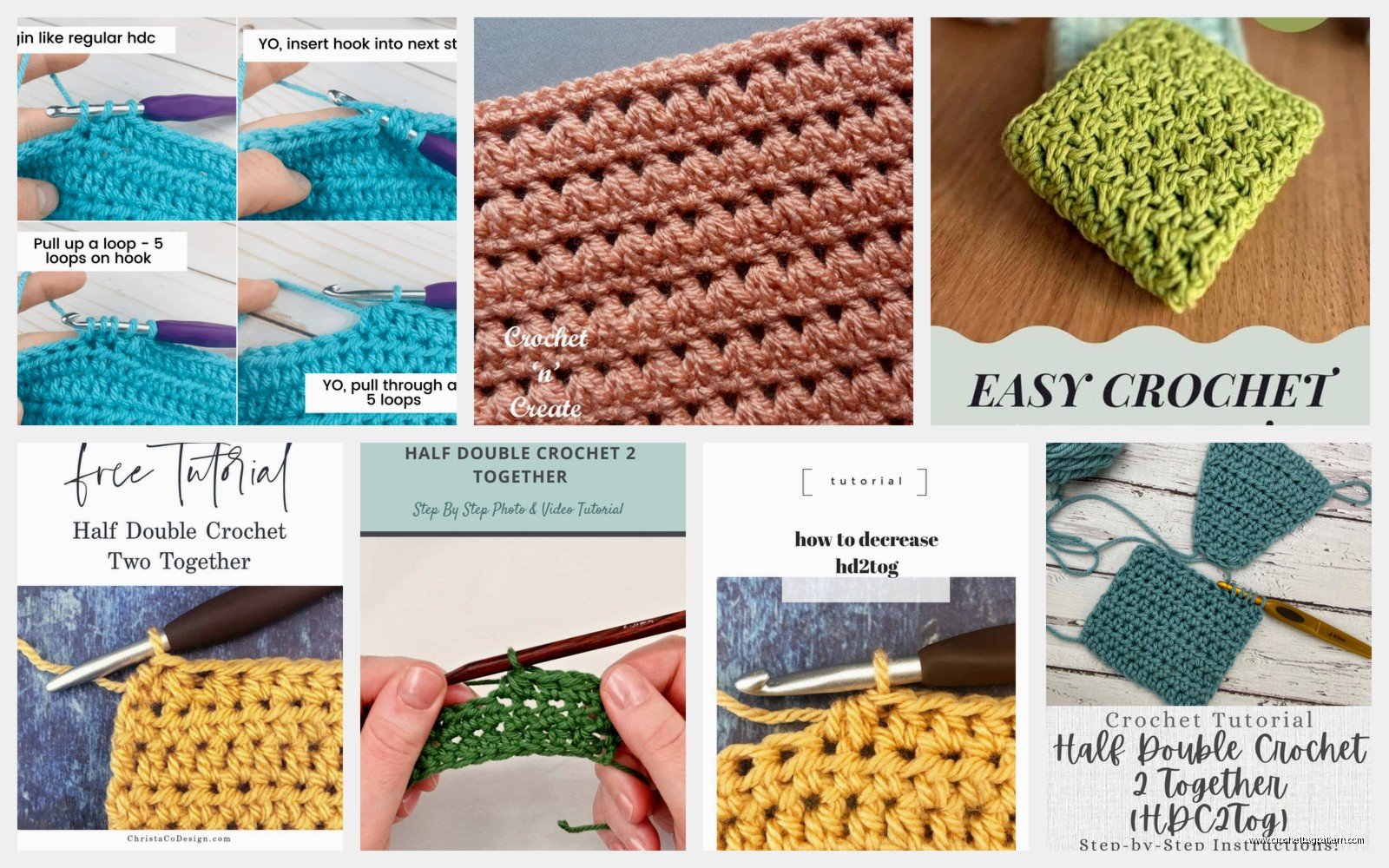 HDC2TOG Crochet Stitch: Half Double Decrease Tutorial