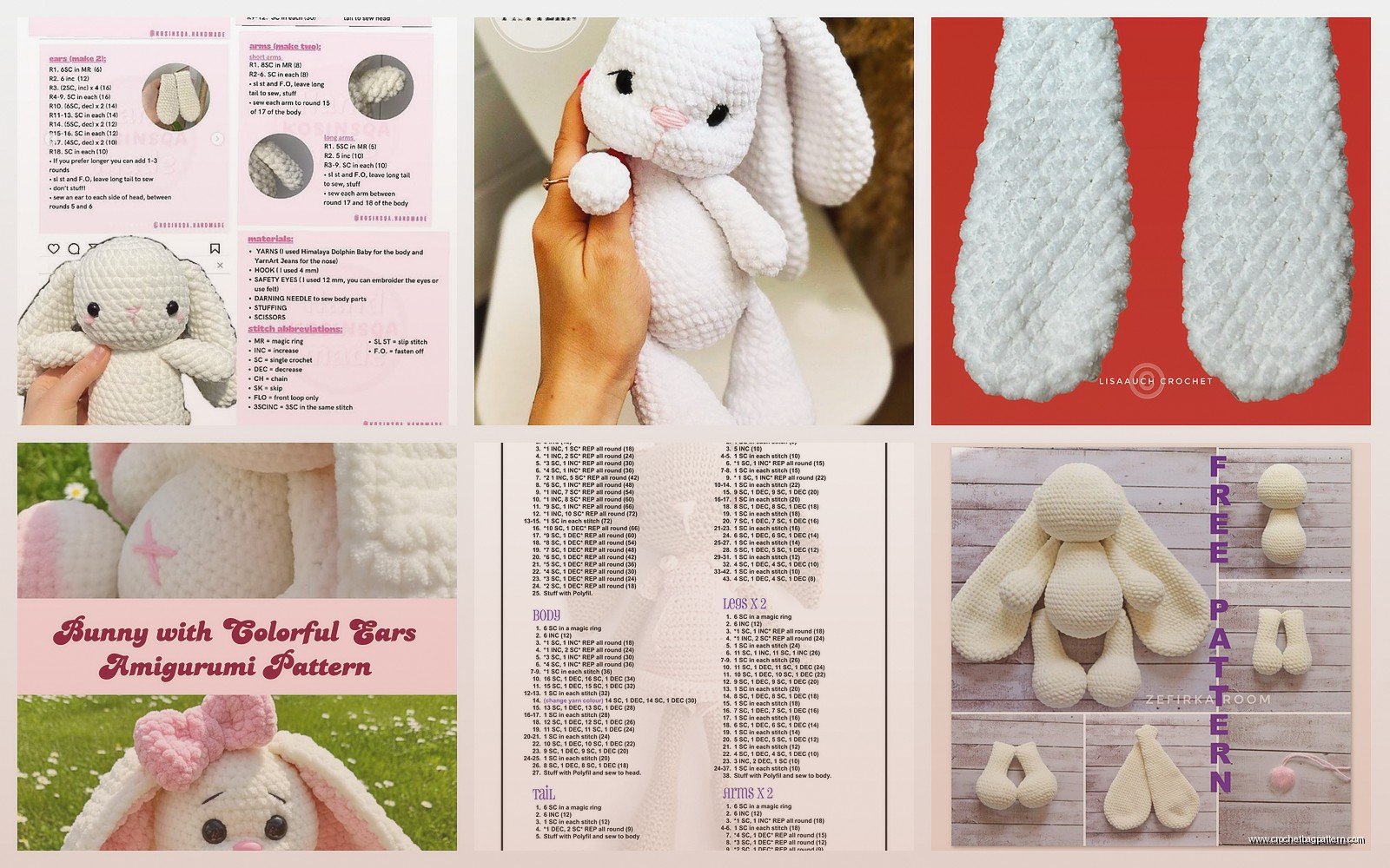 Free Long Eared Bunny Crochet Pattern: Rabbit Tutorial