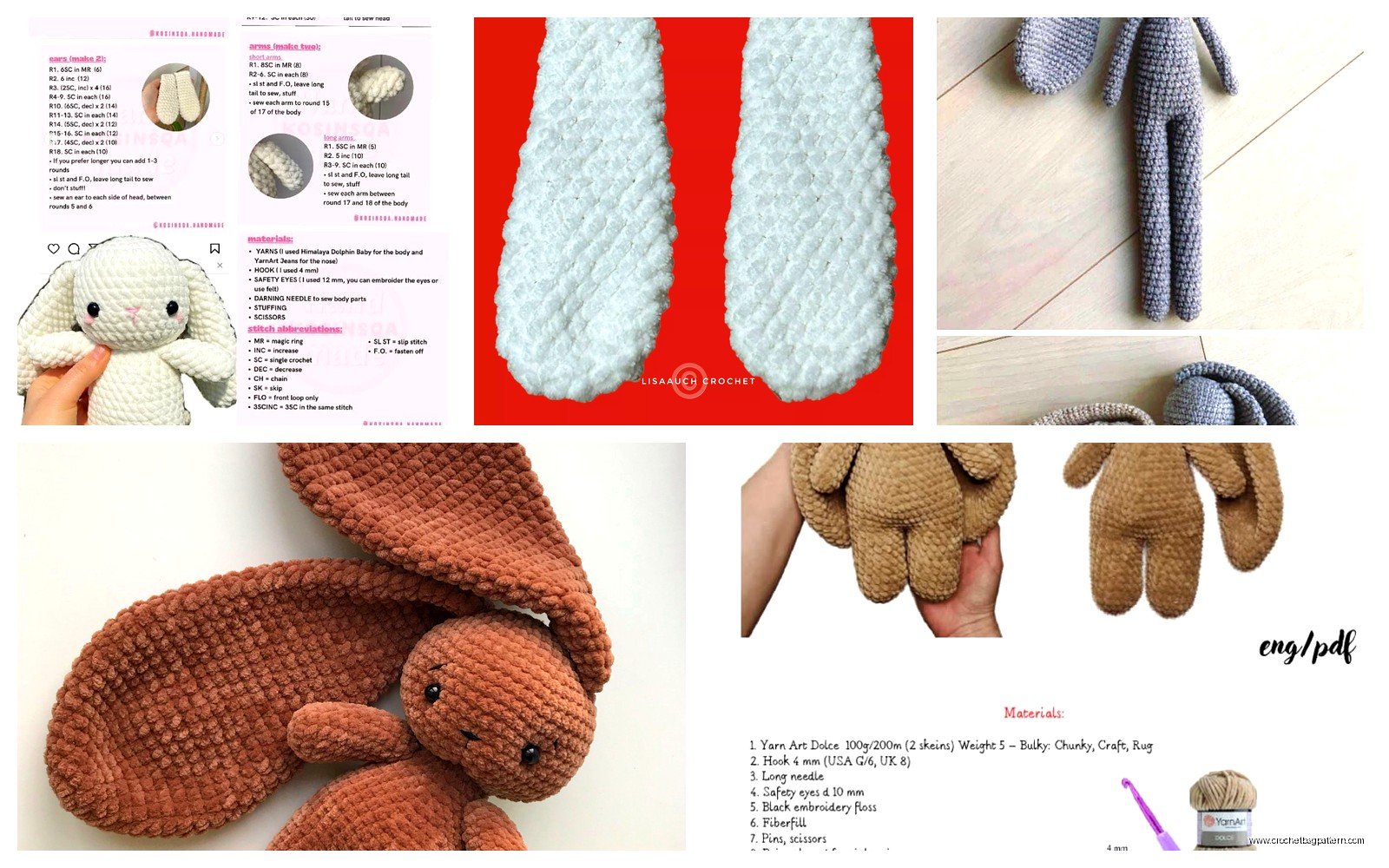 Free Long Eared Bunny Crochet Pattern: Rabbit Tutorial
