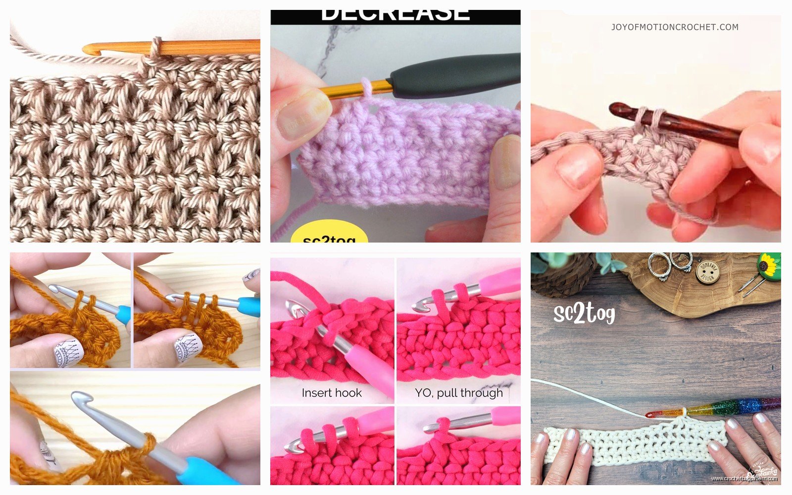 SC2TOG Crochet Stitch: Single Crochet Decrease Tutorial