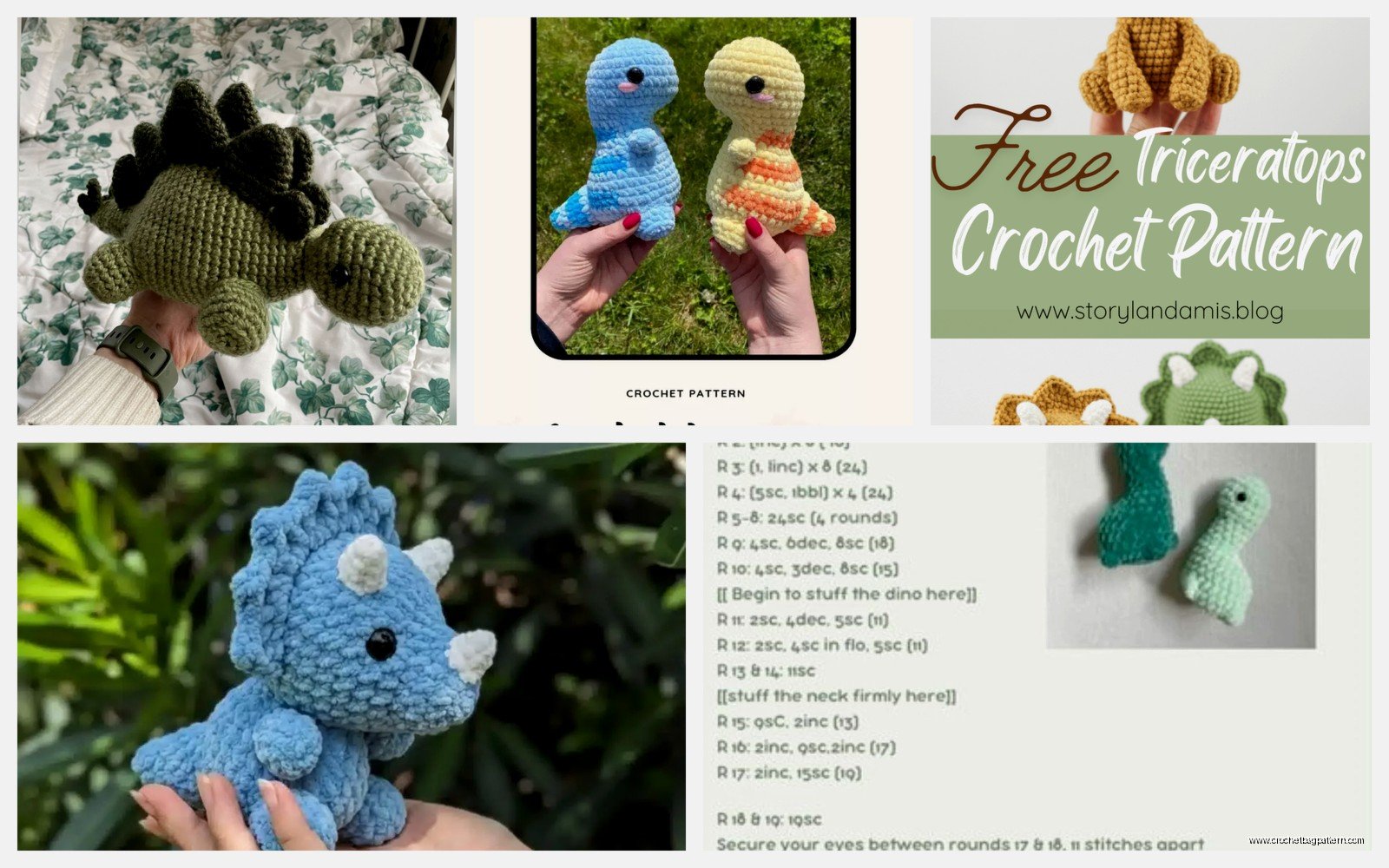 Dinosaur Crochet Pattern: Amigurumi Dino Collection