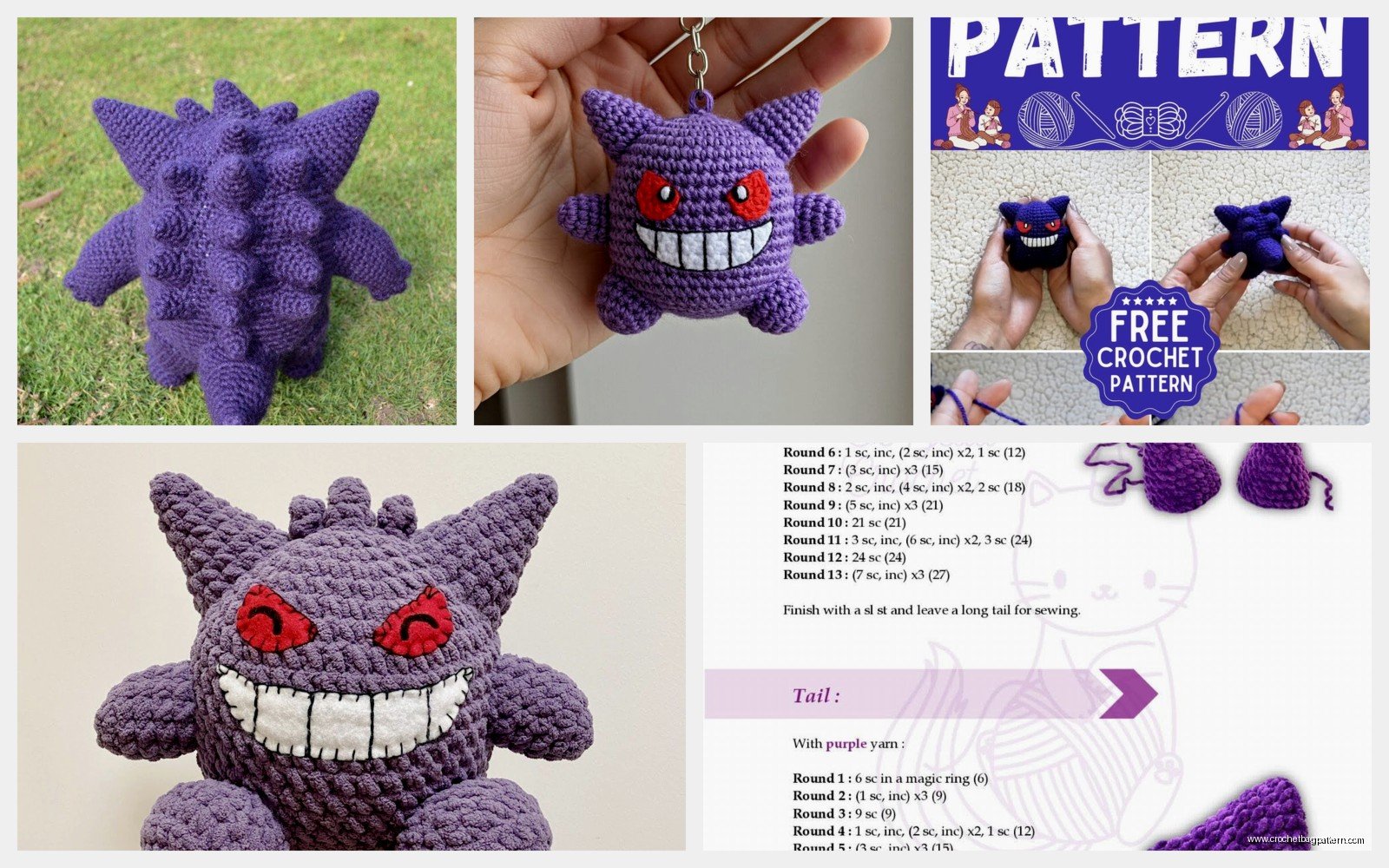 Gengar Crochet Pattern: Complete Pokemon Tutorial