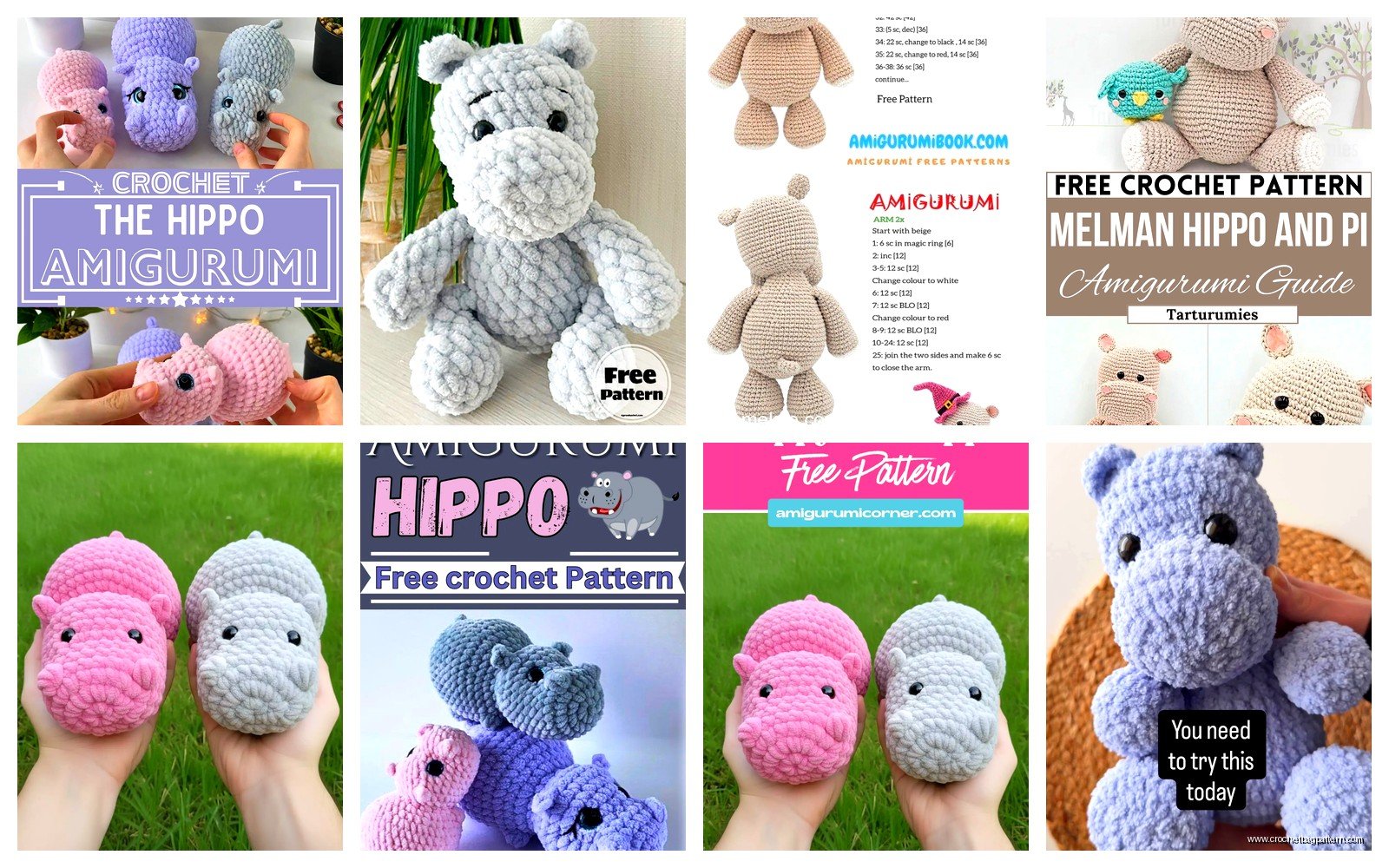 Hippo Crochet Pattern: Hippopotamus Amigurumi