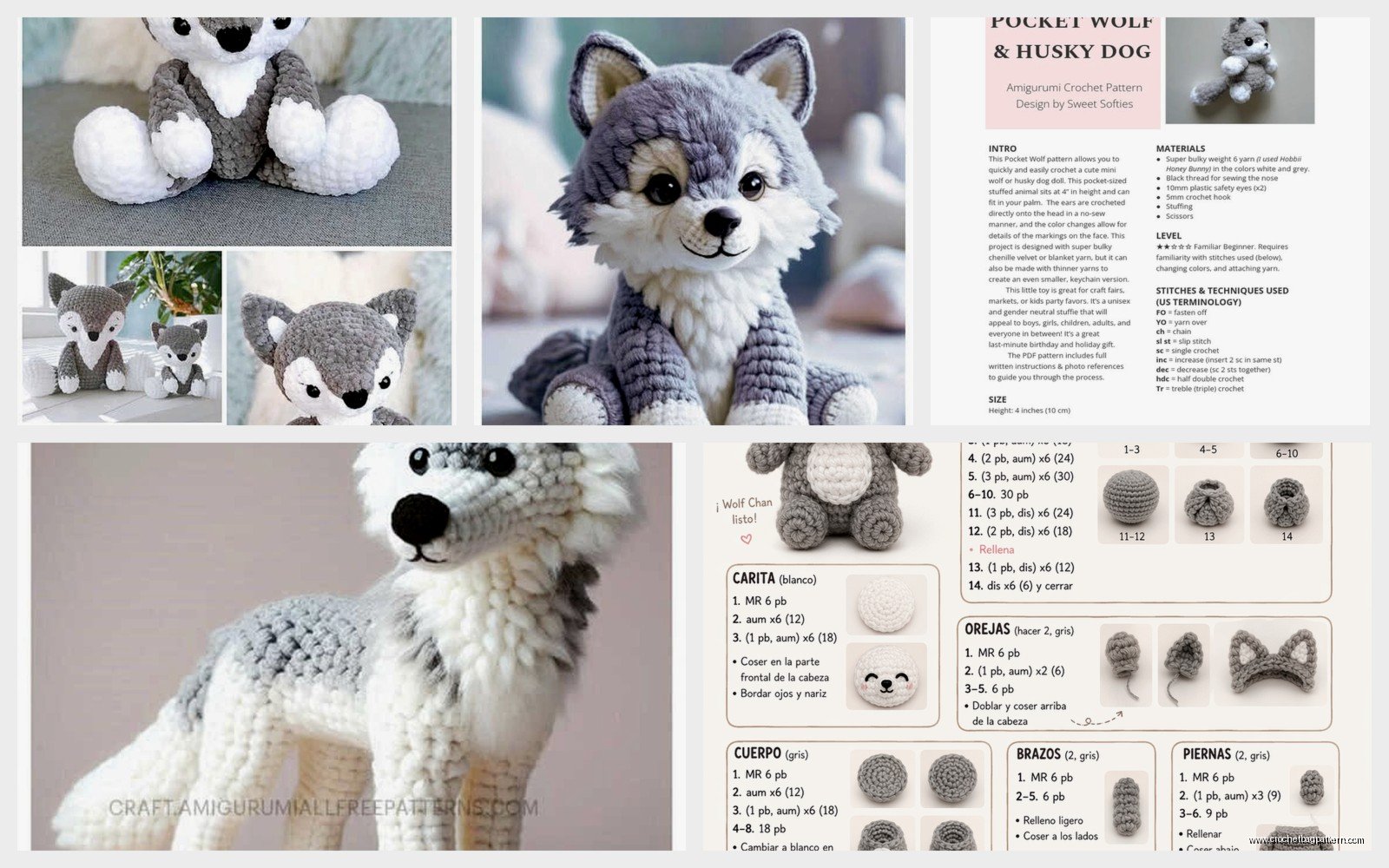 Wolf Crochet Pattern: Animal Amigurumi Tutorial